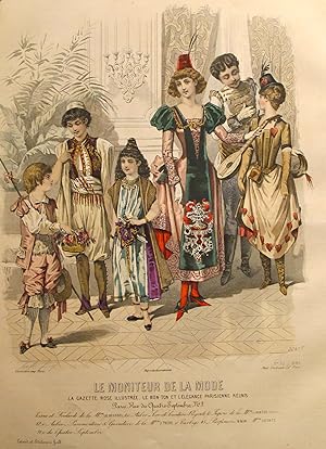 1885 Moniteur de la Mode, Parisian Ladies Fashion (Plate 52-1885)