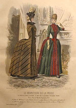 1885 Moniteur de la Mode, Parisian Ladies Fashion (Plate 46-1885)