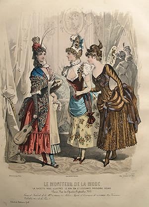 1886 Moniteur de la Mode, Parisian Ladies Fashion (Plate 1-1886)