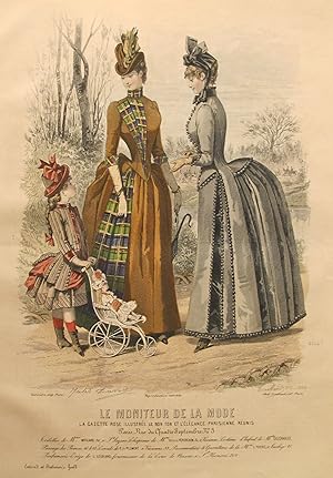 1886 Moniteur de la Mode, Parisian Ladies Fashion (Plate 11-1886)