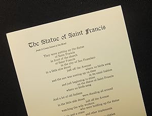 The Statue of Saint Francis; from "A Coney Island of the Mind"