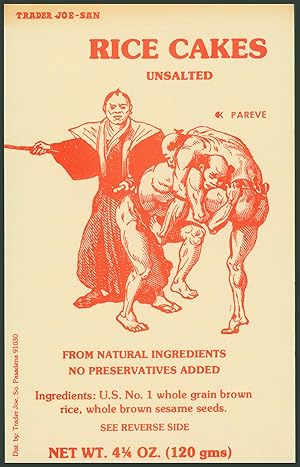Ephemera: Trader Joe-San Rice Cakes handout