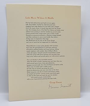 LITTLE MOVIE WITHOUT A MIDDLE; [Limited edition signed broadside print]
