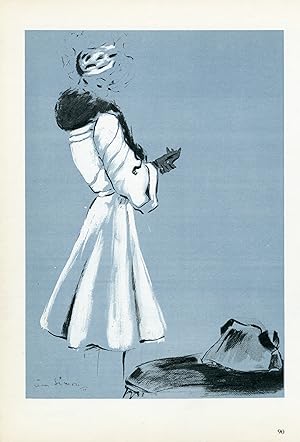 "MOLYNEUX" Annonce originale entoilée parue dans PLAIRE illustrée par Pierre SIMON (1945)