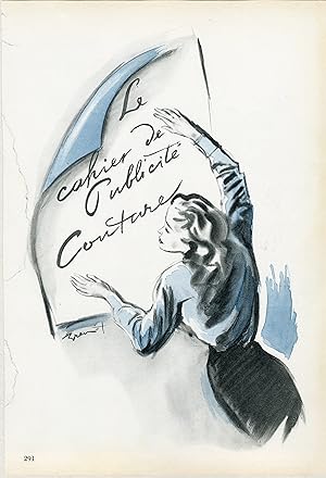Annonce originale entoilée parue dans PLAIRE illustrée par BRENOT (1945)