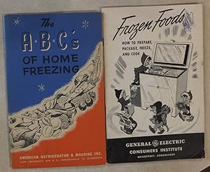 1940's FROZEN FOOD BY GE & ABC's HOME FREEZING BY AMERICAN REFRIGERATOR PB BOOKS