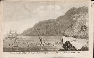 View of Karakakooa Bay in Owhyhee, where Captn. Cook was Killed. First edition of the engraving.