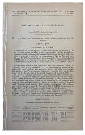 1875 Report from the Committee on Indian Affairs on the Pottawatomie Indians