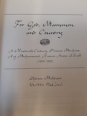 For God, Mammon, And Country. Signed and Inscribed Copy