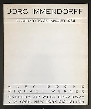 Jörg Immendorff: 4 January to 25 January 1986