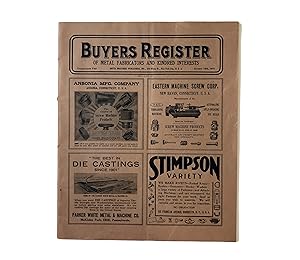 The Buyers Register of Metal Fabricators and Kindred Interests, January 15th, 1933. 1930s Periodi...