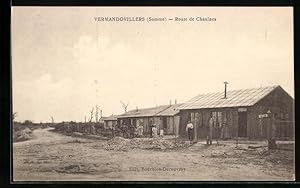 Carte postale Vermandovillers, Route de Chaulnes