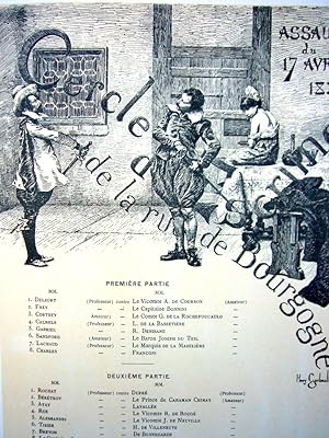 1890s Original French Art Nouveau Poster, Les Programmes Illustres, Cercle D'Escrime - Gerbault