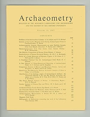 Archaeometry, the Bulletin of the Research Laboratory for Archaeology and the History of Art, Oxf...