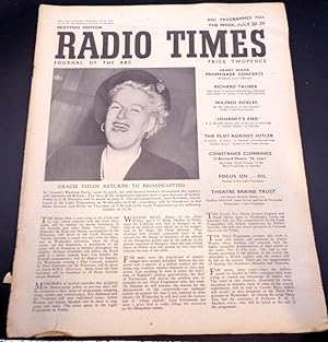 Radio Times. The Week of July 20th-26th. Single Issue. July 18th 1947. Scottish Edition.