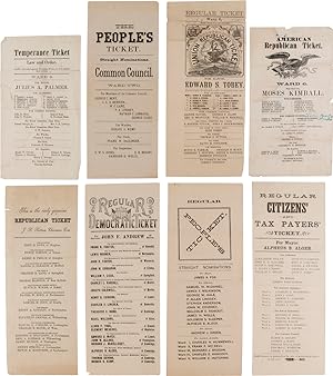 [COLLECTION OF FIFTY PIECES OF POLITICAL BALLOTS AND PRINTED ELECTION EPHEMERA FROM BOSTON, CAMBR...