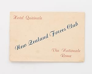 New Zealand Forces Club. Hotel Quirinale, Via Nationale, Rome [cover title]