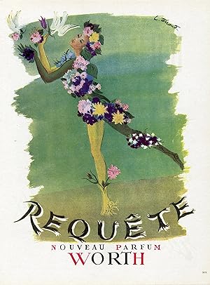 "REQUÊTE : PARFUM WORTH" Annonce originale entoilée par L. FERRAND parue dans PLAISIR DE FRANCE (...