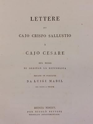 Lettere a Cajo Cesare sul modo di ordinar la Repubblica.