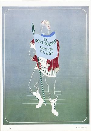 "SOUS-POUDRE CARON" Annonce originale entoilée parue dans PLAISIR DE FRANCE (années 50)