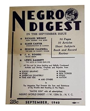 Negro World Digest. In the September Issue Richard Wright How "Bigger was Born . "Native Son with...