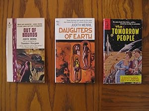 Judith Merril SF Three (3) Paperback Book Lot, including: The Tomorrow People; Daughters of Earth...