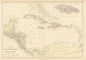The West India Islands, and Central America; Inset map of Jamaica