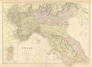 Italy (North Part); Inset map of The Island of Sardinia