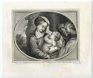 Antique Master Print-MARY-VIRGIN-JESUS-Coelemans-Maratte-1767