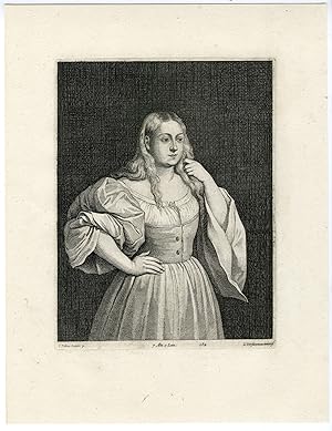 Antique Print-YOUNG WOMAN-PORTRAIT-PL. 184-Vorsterman-Palma-Teniers-1673
