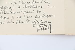 Lettre autographe signée adressée à Emile Mignard évoquant les Immémoriaux : "Pendant mes quinze ...