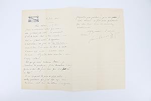 Lettre autographe signée adressée à Gabrielle Réval