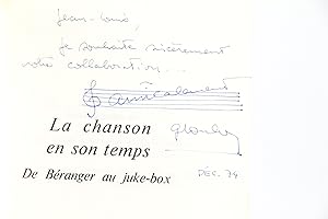 La Chanson en son temps. De Béranger au Juke box