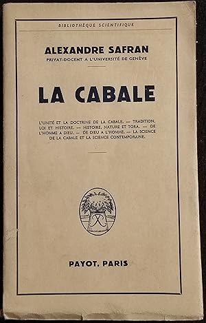 La Cabale - A. Safran - Ed. Payot - 1960