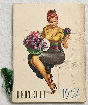 Calendario/Calendarietto Barbiere Pubblicitario - Bertelli - 1954 - Donnine