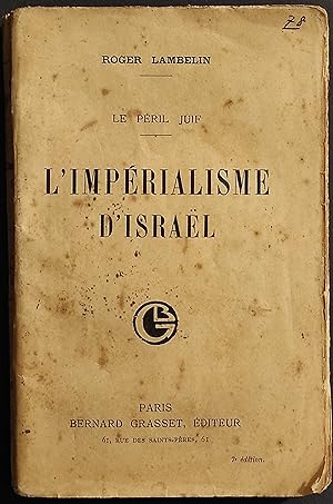 L'Impérialisme d'Israel - R. Lambelin - Ed. Bernard Grasset - 1924
