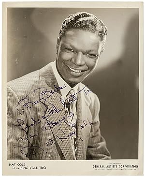 Inscribed Photograph. [Caption title]: Nat Cole of the King Cole Trio