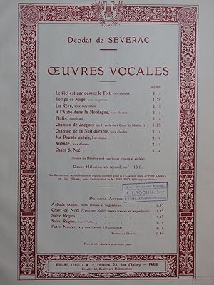 DE SÉVERAC Déodat Ma Poupée chérie Chant Piano 1921