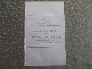 Cadastre abrégé #17D de la seigneurie Coulonges appartenant au Séminaire de Québec, procédés sous...