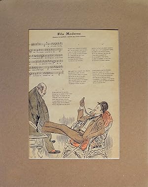 1893 Original French Art Nouveau Poster, Gil Blas - Fils Moderne - Steinlen