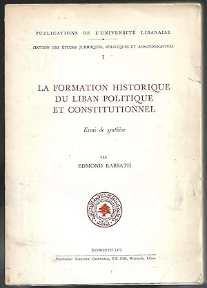 La FORMATION HISTORIQUE du LIBAN POLITIQUE et CONSTITUTIONNEL