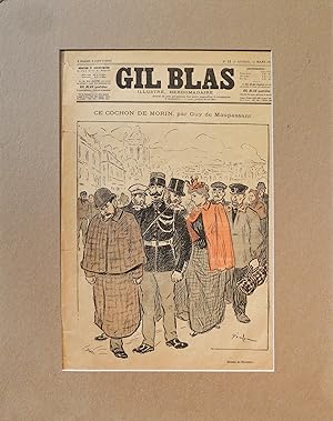 1893 Original French Art Nouveau Poster, Gil Blas Cover Ce Cochon de Morin (Maupassant)