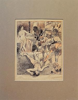 1894 Original French Art Nouveau Poster, Gil Blas, Chronique Napolitaine