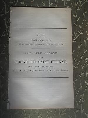 Cadastre abrégé #44 de la Seigneurie Saint-Étienne possédée par William Pozer, Ecuyer, procédés s...