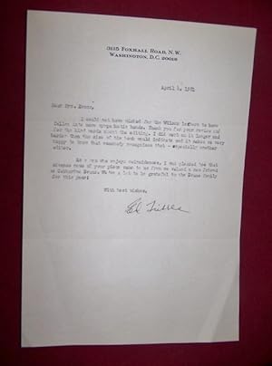 Typed Letter Signed by Edwin Tribble to Rowland Evans on Personal Printed Letterhead