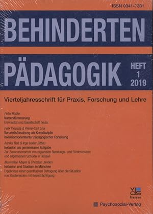 Behindertenpädagogik, Heft 1 / 2019., 58. Jahrgang; Vierteljahrsschrift für Behindertenpädagogik ...