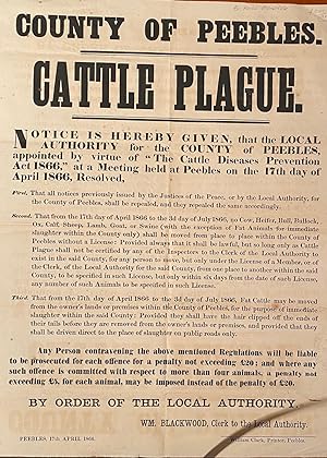 Cattle Plague. County of Peebles