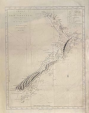 Chart of New Zealand, explored in 1769 and 1770, by Lieut. J Cook, Commander of His Majesty's Bar...