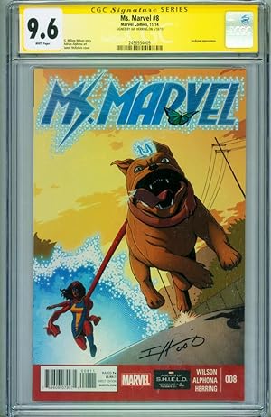 Ms. Marvel #8 // CGC 9.6 SS // 2014 // SIGNED BY IAN HERRING // 2496934009