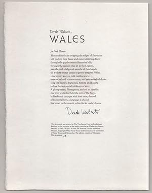 Wales (Signed Broadside)